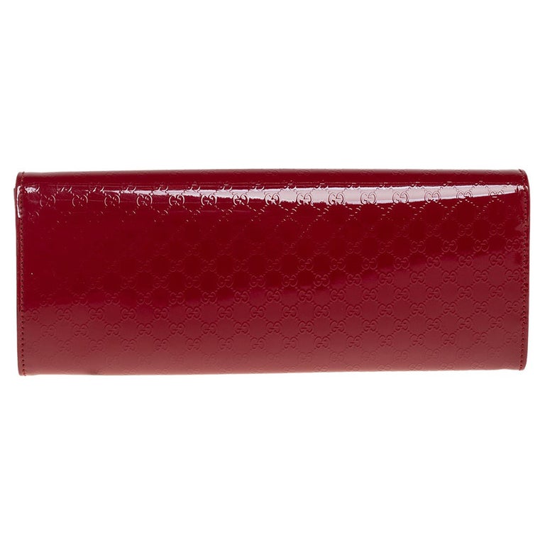 Gucci Red Micro Guccissima Patent Leather Broadway Clutch at 1stDibs