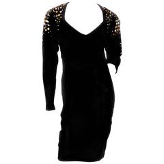 80s Tadashi Bodycon Dress with Open Back For Sale at 1stDibs