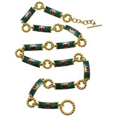 Gucci Green Enamel Belt 2
