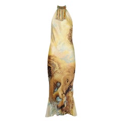 Roberto Cavalli Lion Print Halterneck Gown, Spring-Summer 2002