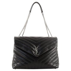 Saint Laurent LouLou Shoulder Bag Matelasse Chevron Leather Large