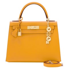 Hermes Kelly 28cm Jaune Ambre Epsom Gold Sellier Shoulder Bag Y Stamp, 2020