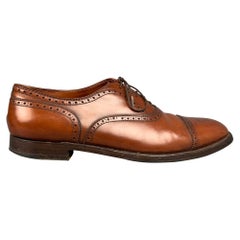 ALDEN 911 Size 15 Brown Cognac Perforated Leather Cap Toe Lace Up Shoes