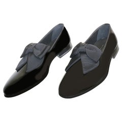 VERSACE BLACK PATENT LEATHER LOAFER Shoes 43 - 10