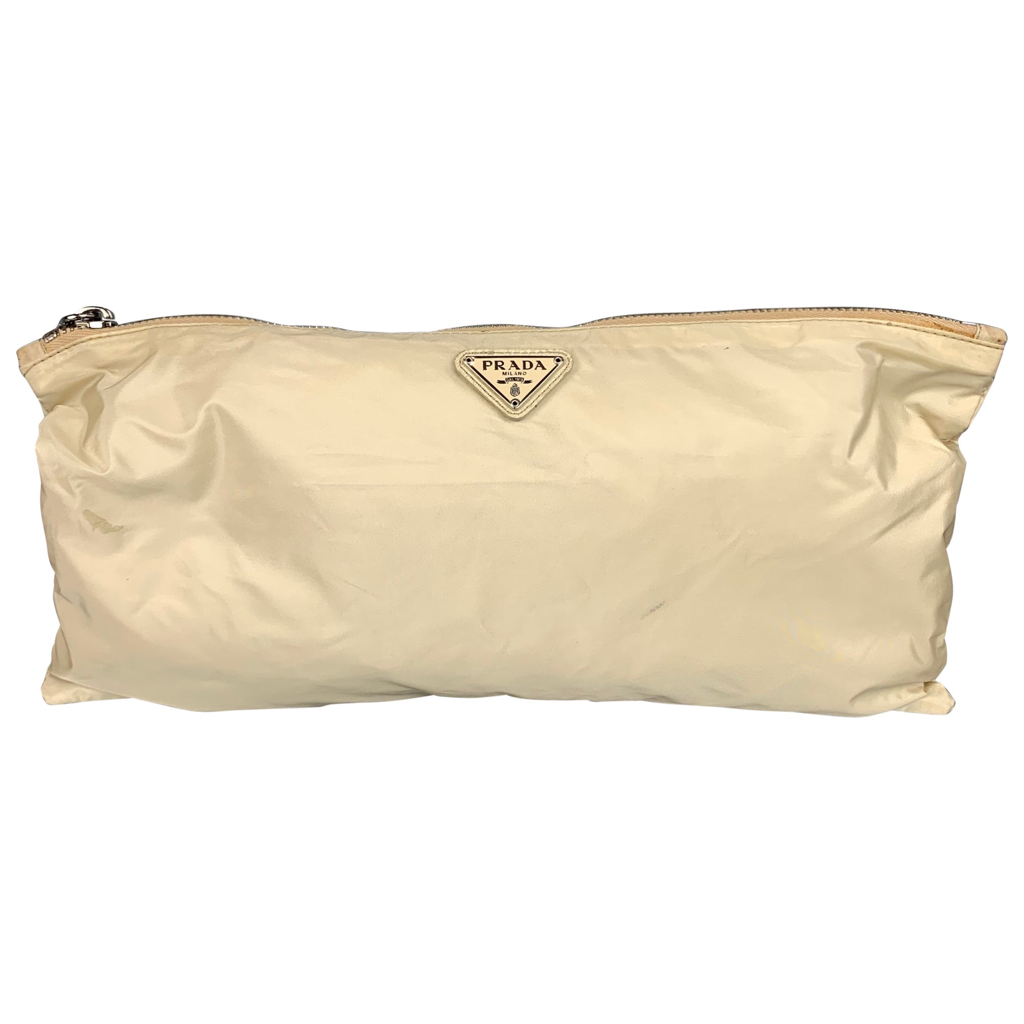 prada beige bolsa nylon