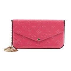 Louis Vuitton Pink Monogram Vernis Pochette Felicie Chain Flap Crossbody  3LVS1221