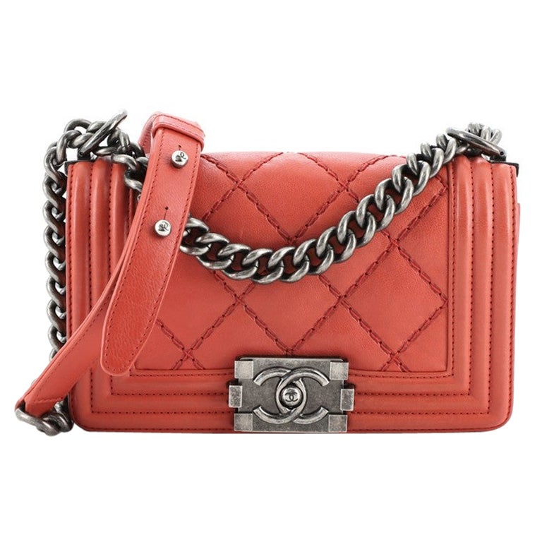 Vintage Chanel quilted lambskin bag, red, 1985 and Carte E'Authenticite For  Sale at 1stDibs