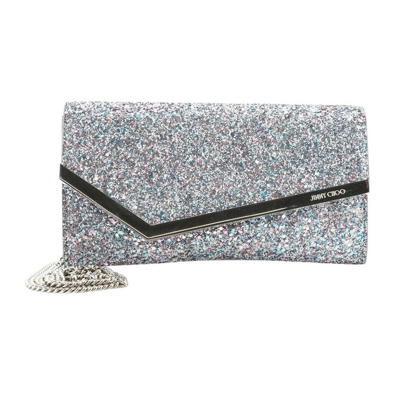 Jimmy Choo Emmie Clutch Glitter Leather at 1stDibs