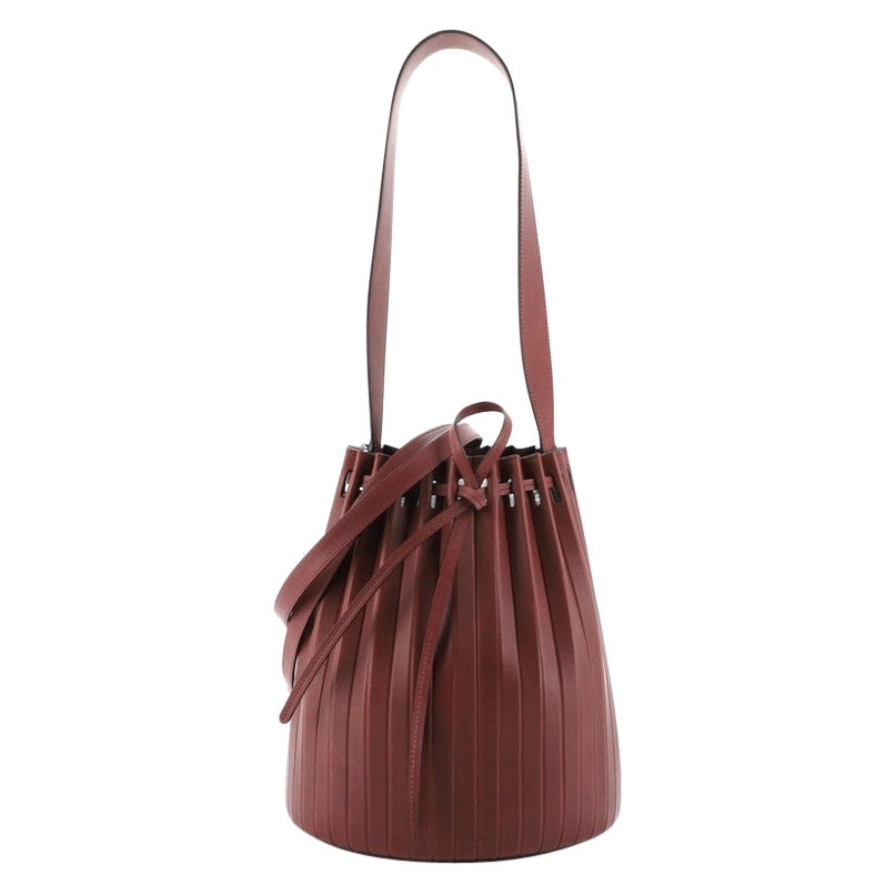 Mansur Gavriel Pleated Bucket Bag Leather Medium