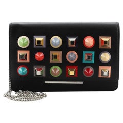 Fendi Wallet on Chain Studded Leather