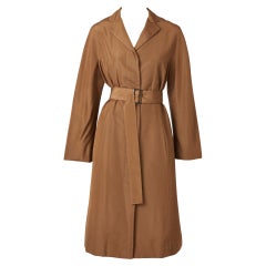 Ralph Rucci - Manteau à ceinture de couleur bronze Chado