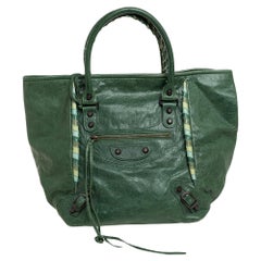 Balenciaga Green Leather RH Tote