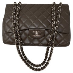 Chanel Jumbo Brown Leather Bag 