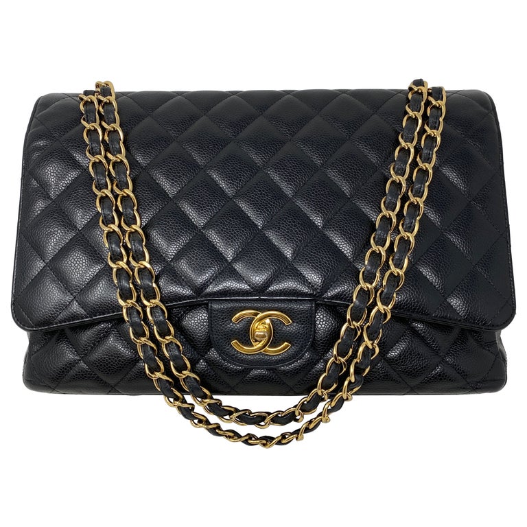 Chanel Black Maxi Double Flap Bag at 1stDibs