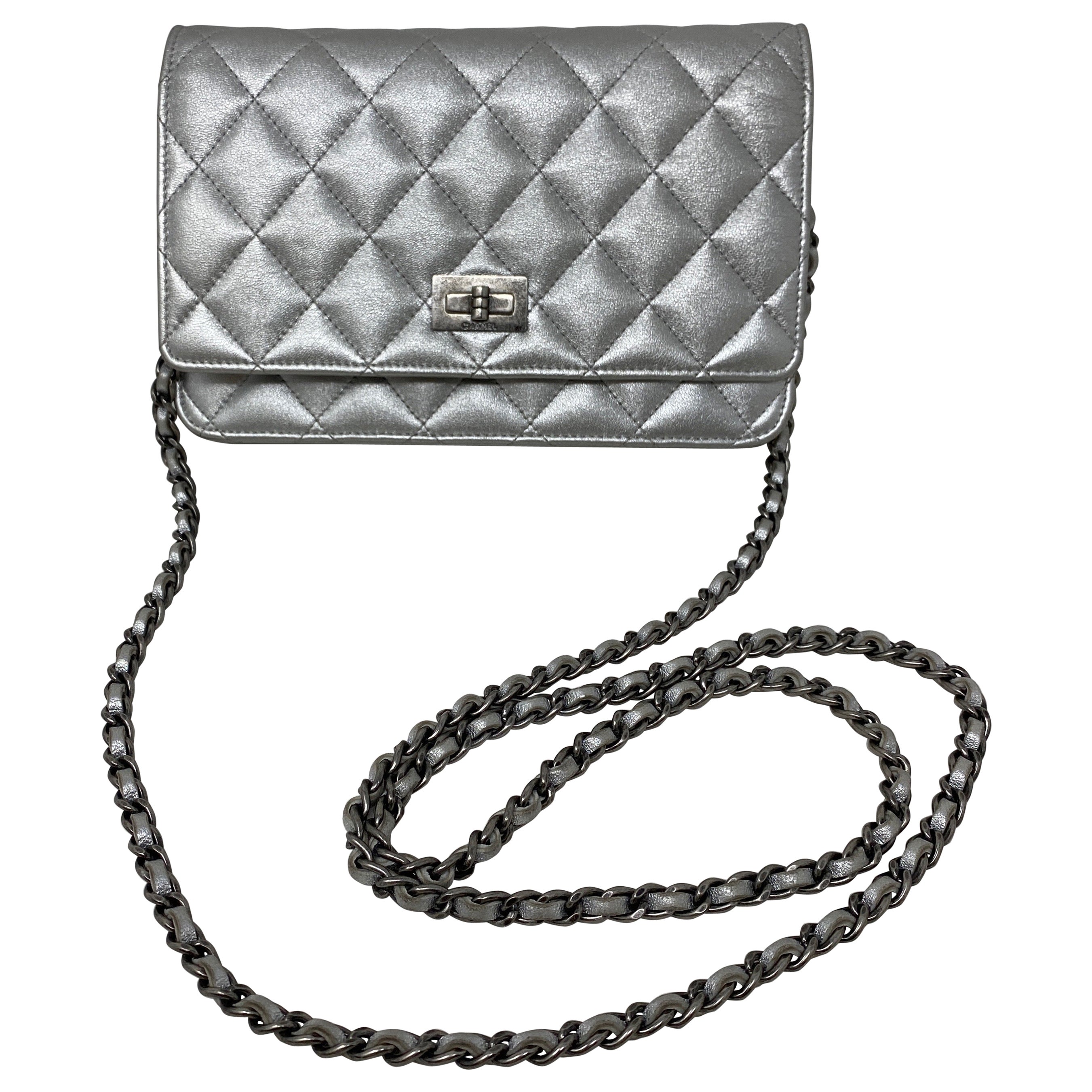 Chanel Silver Reissue Wallet On A Chain Bag