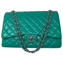 Chanel Teal Maxi Double Flap Bag