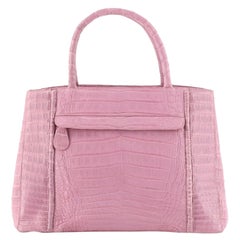 Nancy Gonzalez Front Zip Pocket Tote Crocodile Large