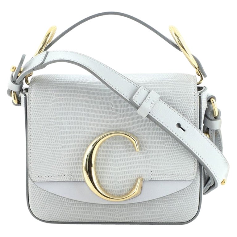 Chloe C Flap Bag Lizard Embossed Leather Mini at 1stDibs