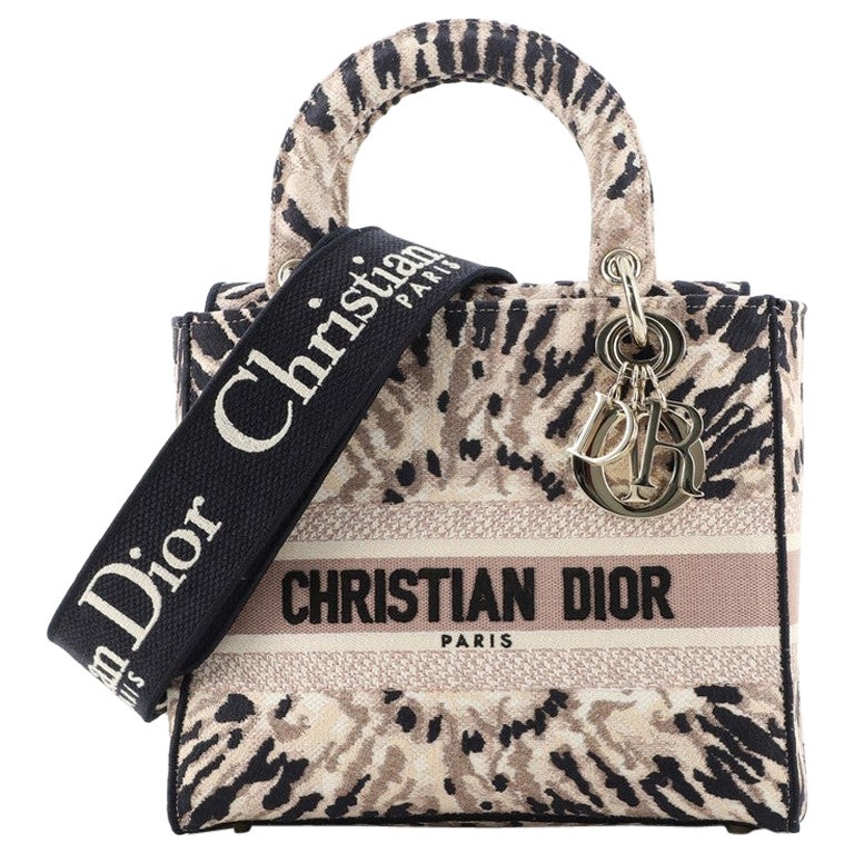 Christian Dior Lady D-Lite Bag Embroidered Canvas Medium at