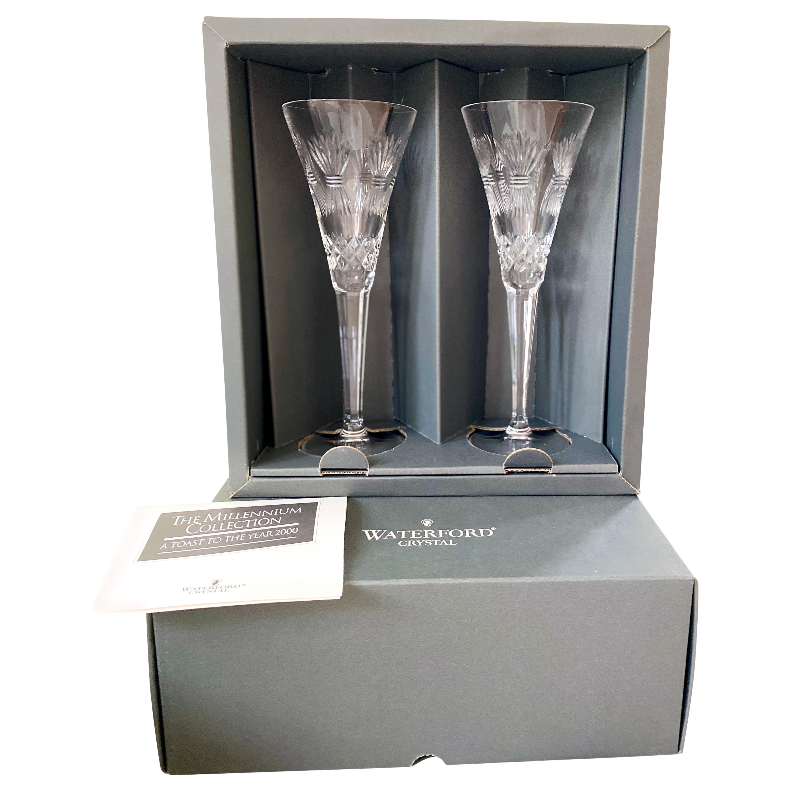 Waterford PROSPERITY Crystal Millennium Champagne Toasting Flute Set For  Sale at 1stDibs