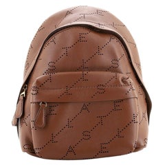 Stella McCartney Logo Backpack Perforated Faux Leather Mini