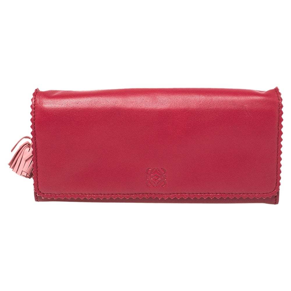 Loewe Red Leather Continental Wallet