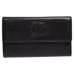 Chanel Black Caviar Leather CC Timeless Wallet