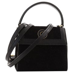 Celine Vintage Convertible Top Handle Tasche Wildleder mit Leder Mini