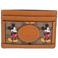 Gucci x Disney GG Supreme Monogramm-Kartenhalter aus Segeltuch und Leder mit Mickey Mouse