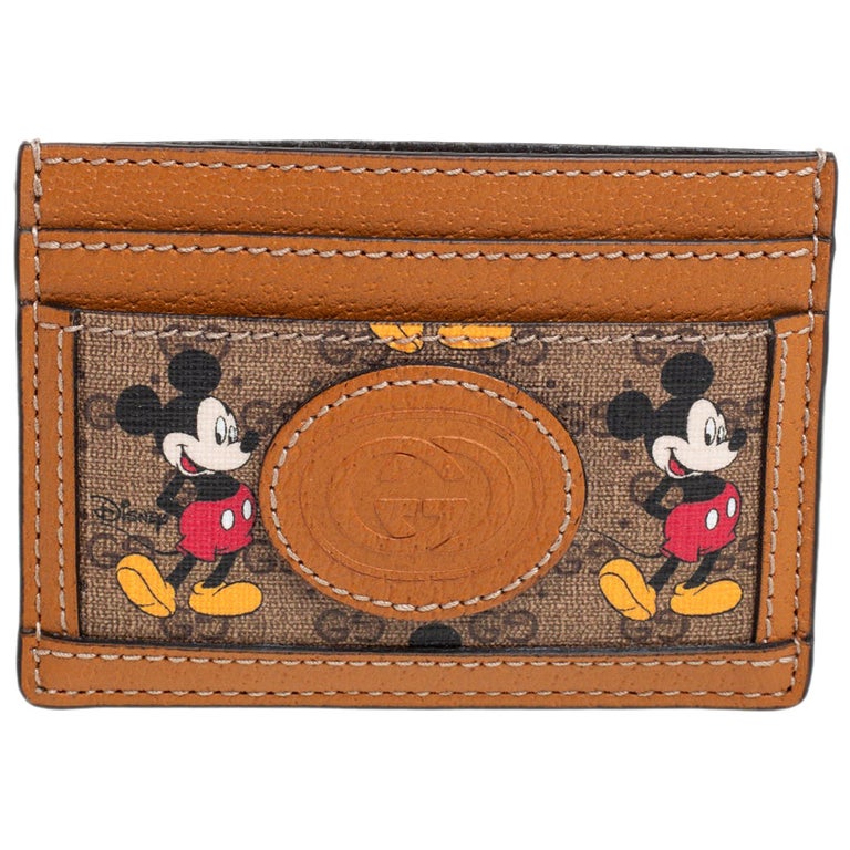 Gucci x Disney GG Supreme Monogram Canvas And Leather Mickey Mouse Card ...