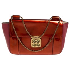 Chloe Burgundy/Orange Patent Leather and Leather Elsie Shoulder Bag