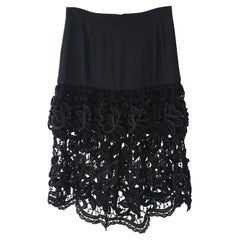 Chanel Lace Bottom Black Skirt