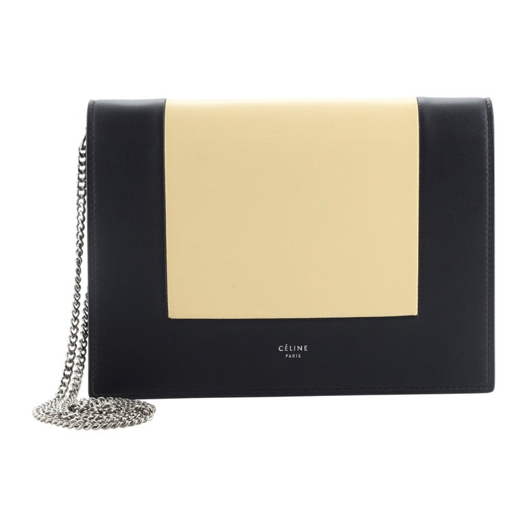 Celine Frame Evening Clutch on Chain Leather at 1stDibs