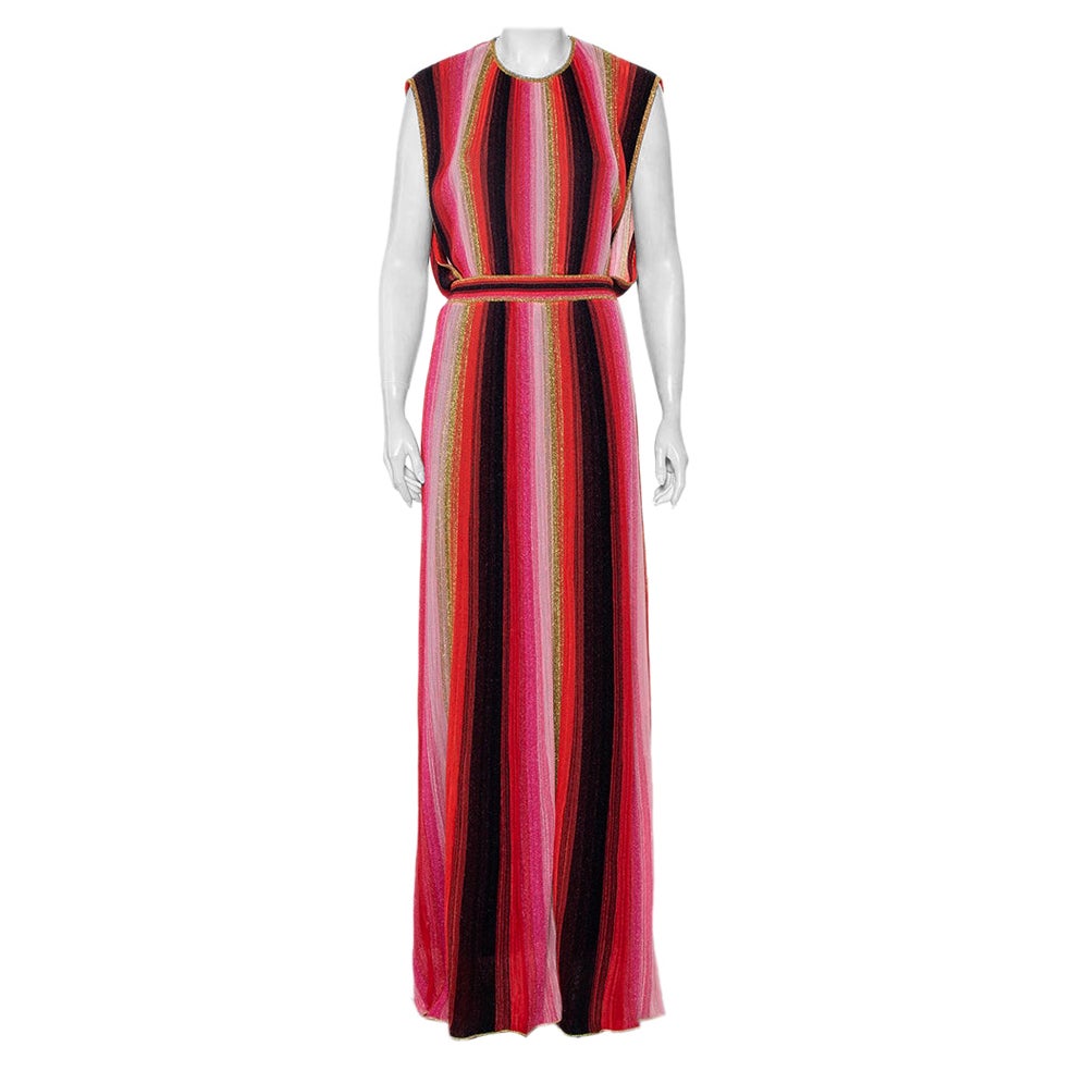 M Missoni Multicolor Striped Lurex Knit Maxi Dress L
