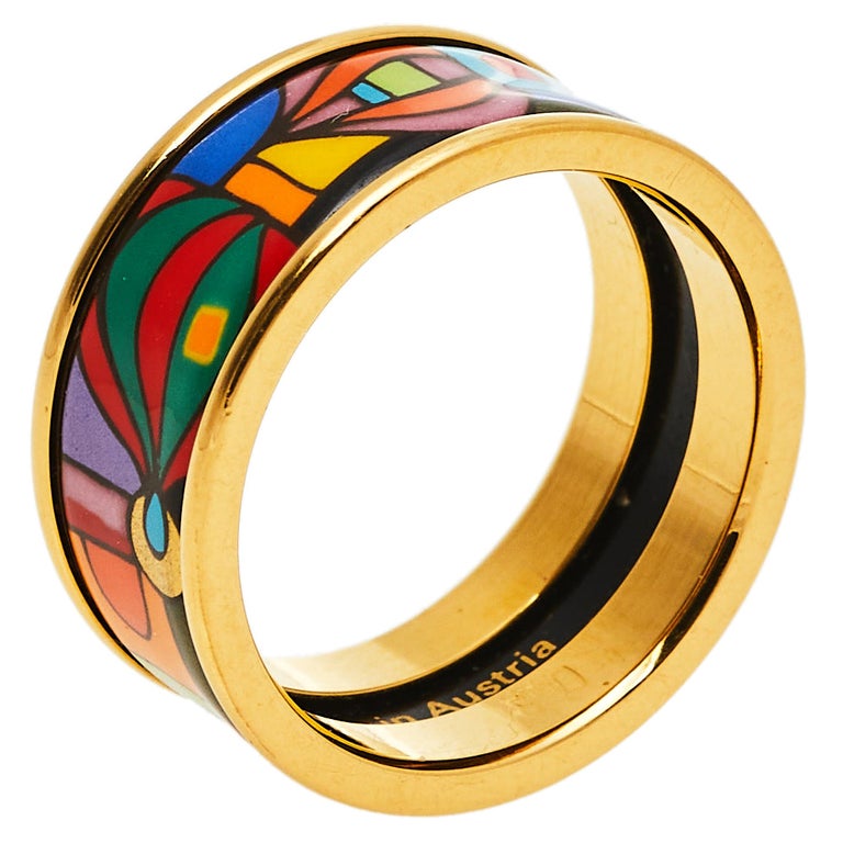 Frey Wille Hommage à Hundertwasser Multicolor Fire Enamel Band Ring Size  50.5 at 1stDibs