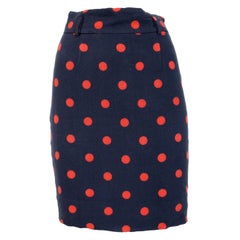 Moschino Blue Red Polka Dot Short Skirt