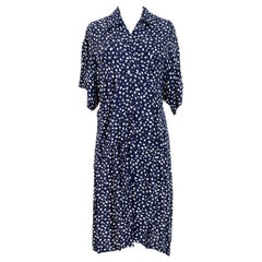 Luisa Spagnoli Blue White Silk Floral Soft Long Dress