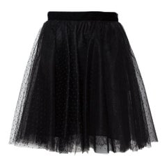 Elie Saab Black Tulle Mini Skirt S