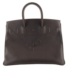 Hermes Shadow Birkin Handbag Noir Swift 35