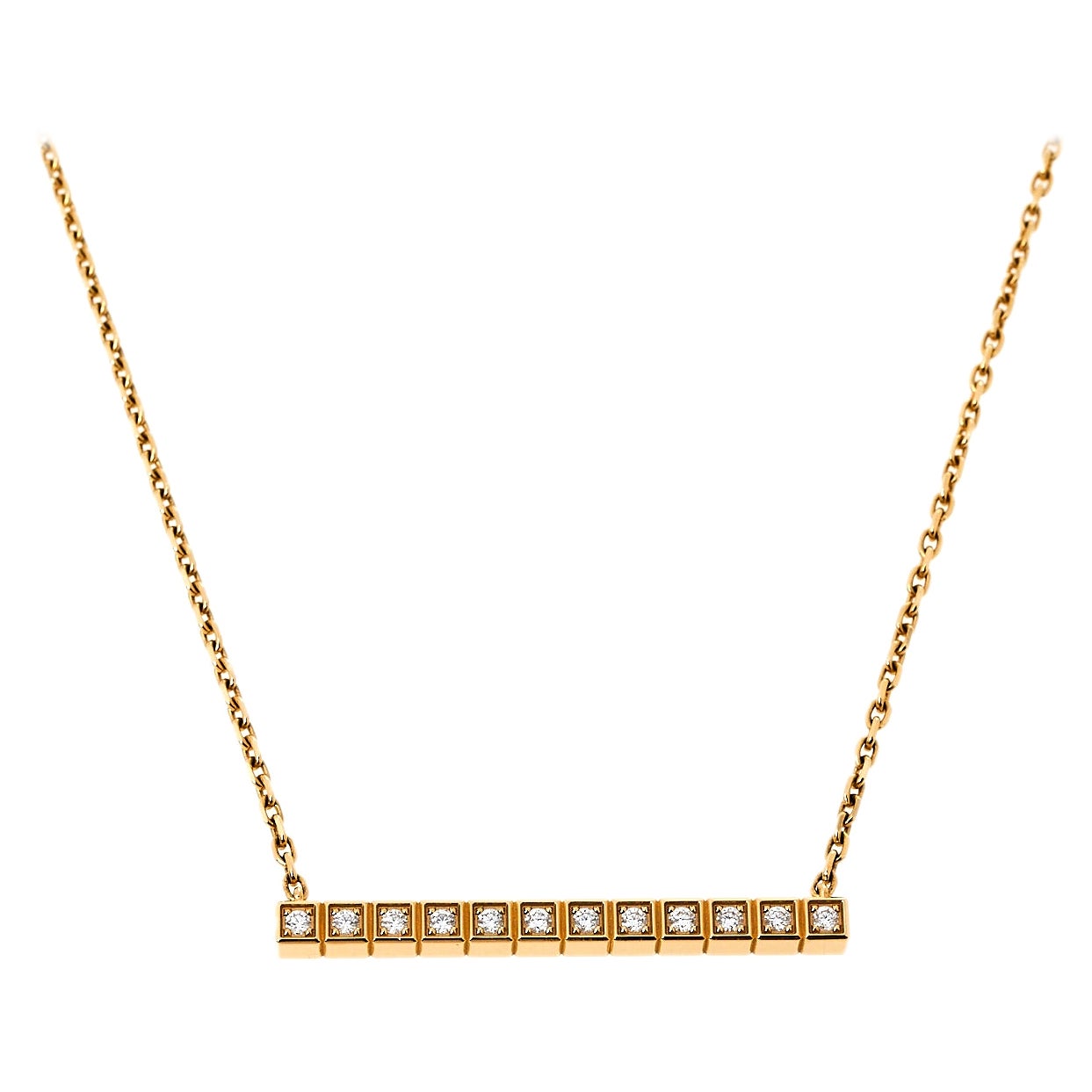 Chopard Ice Cube Pure Diamond 18K Yellow Gold Necklace