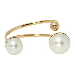Dior Ultradior Faux Pearl Gold Tone Cuff Bracelet