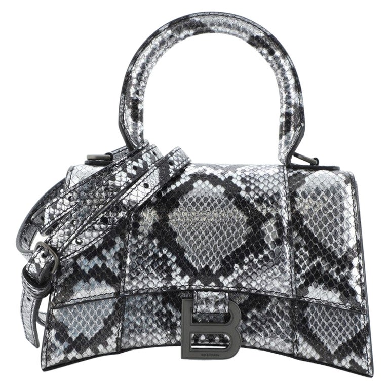 Balenciaga Hourglass Top Handle Bag Python Embossed Leather Small at  1stDibs | balenciaga python hourglass, balenciaga snake skin bag