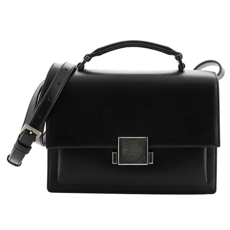 Yves Saint Laurent Black Calfskin Leather and Suede Medium Bellechasse  Satchel Bag - Yoogi's Closet
