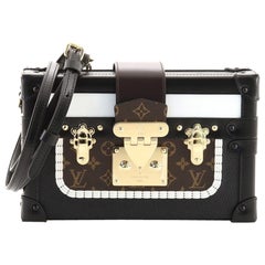 Louis Vuitton Petite Malle Handbag Limited Edition Calfskin and Monogram Canvas