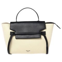 Celine Apple Green/Black Leather Mini Belt Top Handle Bag