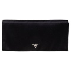 Prada Black Satin Oversize Clutch