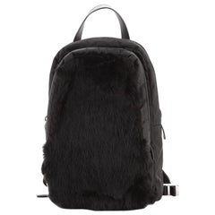 Prada Sling Backpack Fur with Quilted Tessuto