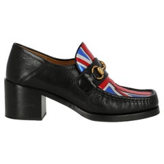 Used Gucci Women Loafers Black, Navy, Red Leather EU 38