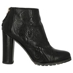 Etro Women Ankle boots Black Leather EU 40.5