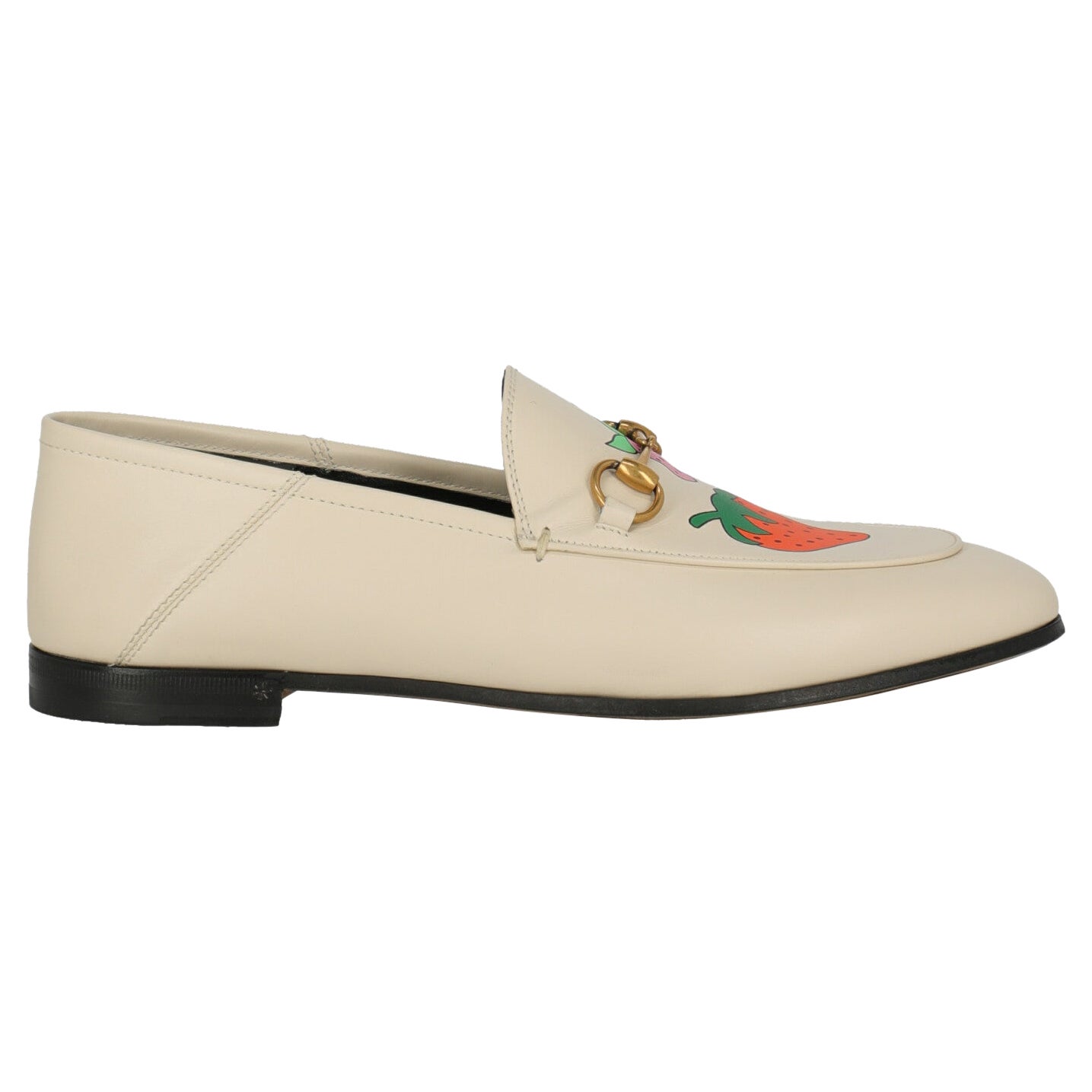 Gucci Women Loafers Ecru, Red Leather EU 38.5 For Sale